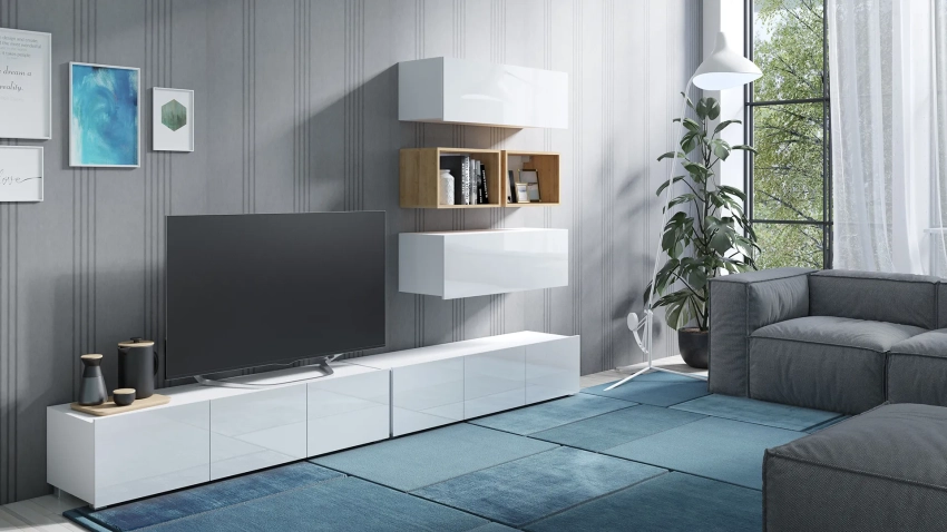 Biała meblościanka Calero C22 - wersja wisząca