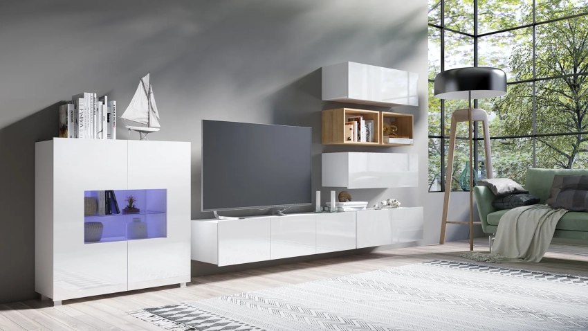 Biała meblościanka Calero C23 - wersja wisząca