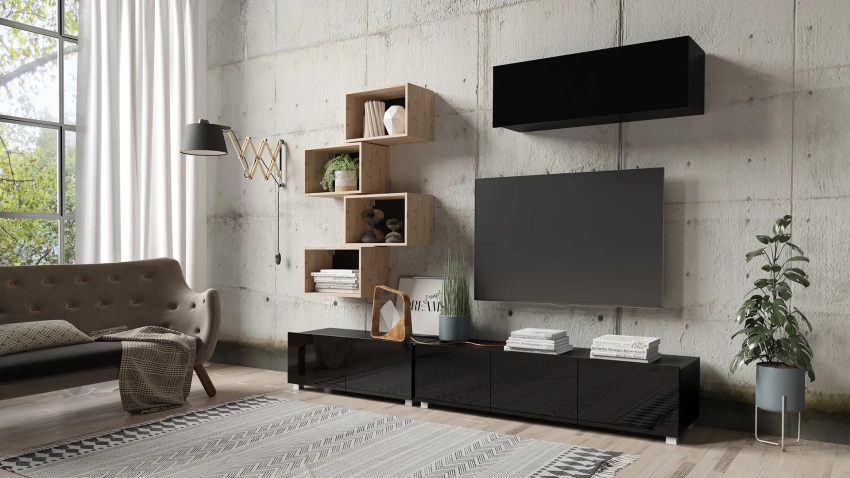 Czarna meblościanka Calero C24 - wersja stojąca