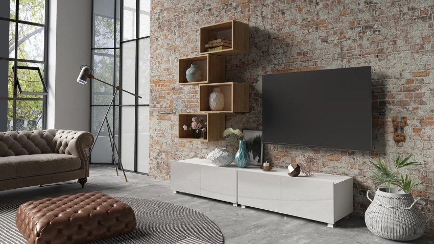 Biała meblościanka Calero C25 - wersja stojąca