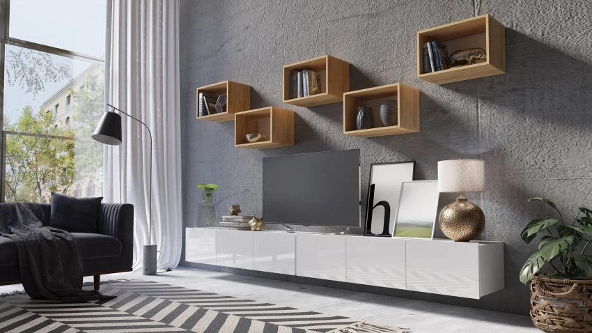 Biała meblościanka Calero C27 - wersja wisząca