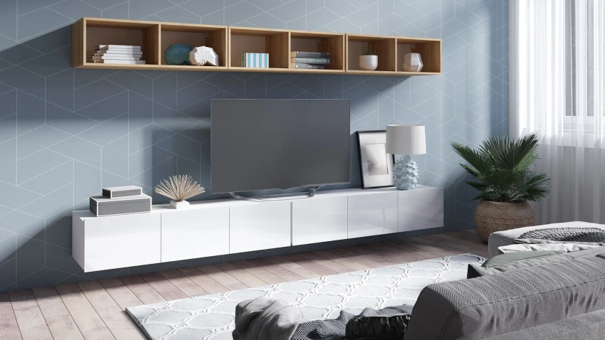 Biała meblościanka Calero C28 - wersja wisząca