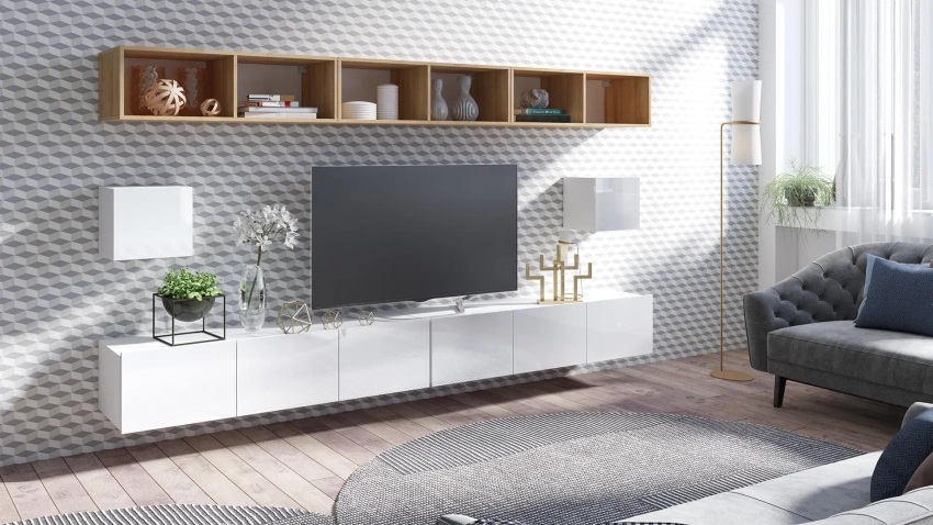 Biała meblościanka Calero C29 - wersja wisząca