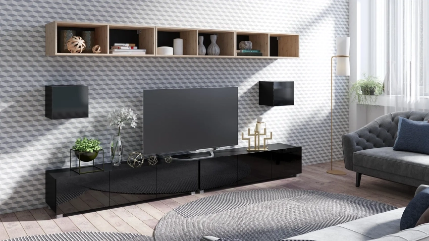 Czarna meblościanka Calero C29 - wersja stojąca