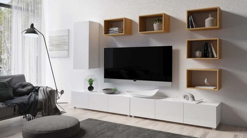 Biała meblościanka Calero C32 - wersja stojąca