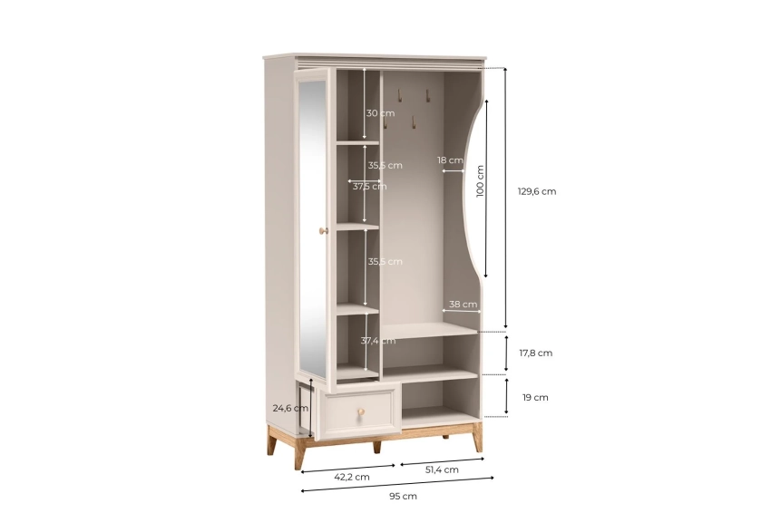 Wymiary garderoby ADRIA
