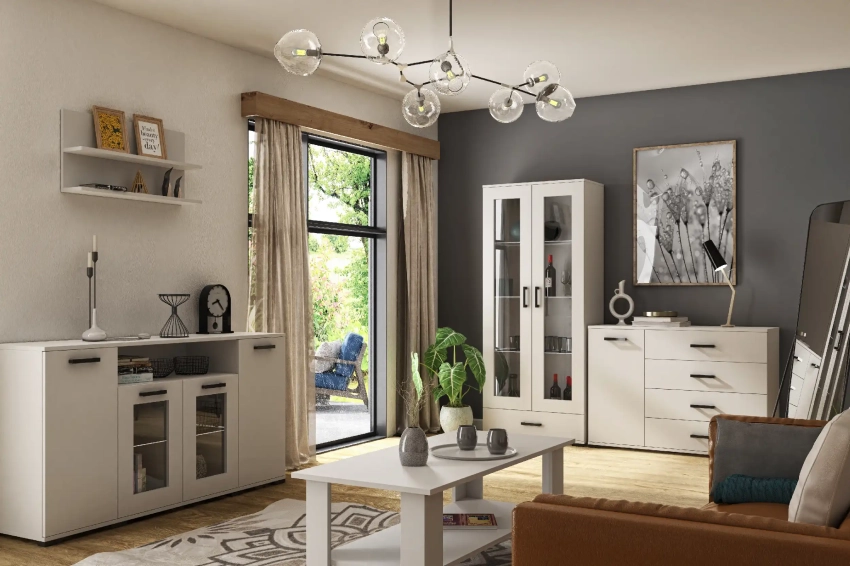 Przykładowa aranżacja systemu FELIA w kolorze białym