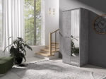 Szafa do przedpokoju z lustrem LUMI 80 cm - beton