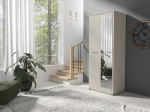 Szafa otwierana z lustrem LUMI 80 cm - kaszmir