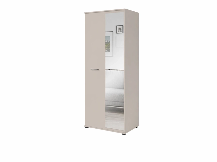 Szafa do przedpokoju z lustrem LUMI 80 cm - kaszmir