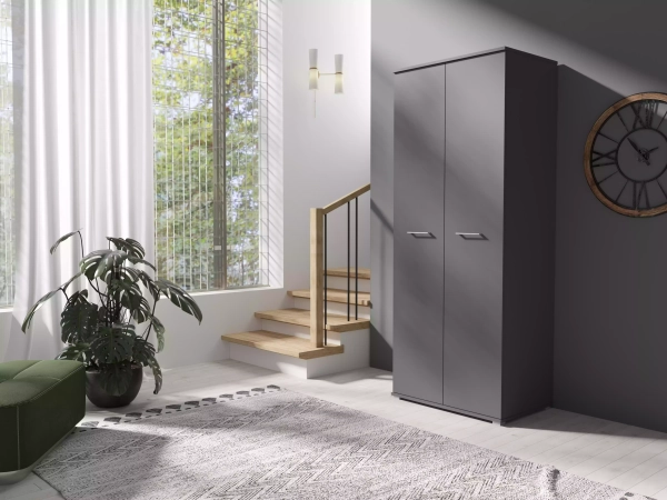 Szafa otwierana dwudrzwiowa LUMI 80 cm - antracyt