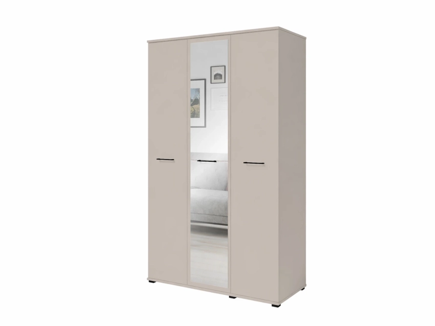 Szafa otwierana z lustrem LUMI 120 cm - kaszmir