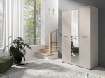 Szafa 3 drzwiowa z lustrem LUMI 120 cm - kaszmir