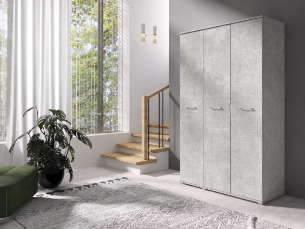 Szafa do przedpokoju trzydrzwiowa LUMI 120 cm - beton