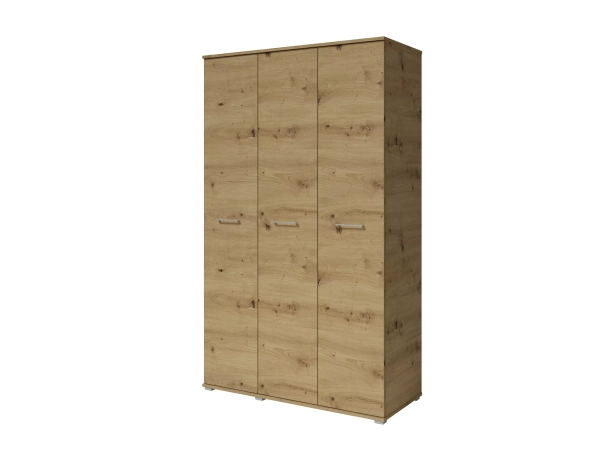 Trzydrzwiowa szafa na ubrania LUMI 120 cm - dąb artisan