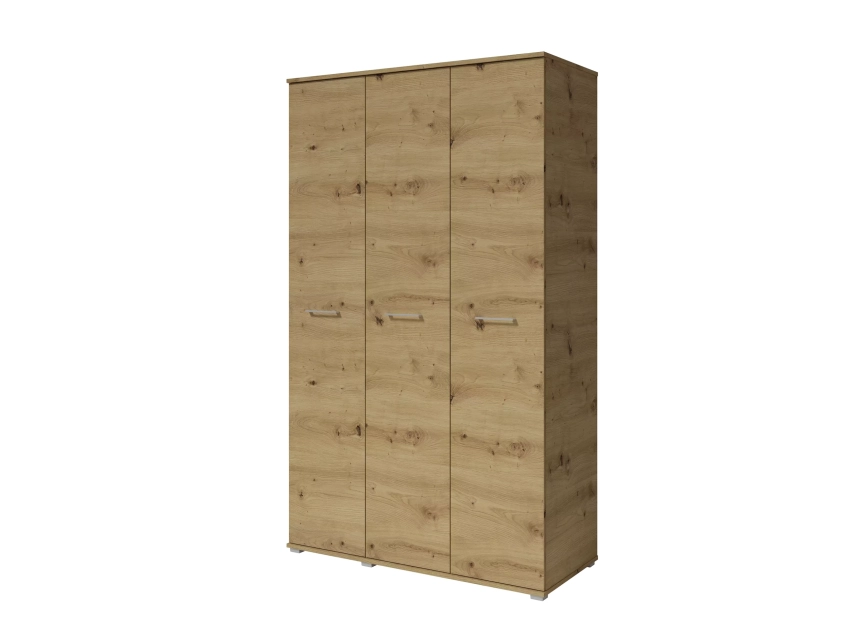 Trzydrzwiowa szafa na ubrania LUMI 120 cm - dąb artisan