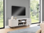 Nowoczesna szafka RTV ryflowana TENZO T6 w aranżacji – kaszmir