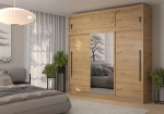 Szafa przesuwna z lustrem i nadstawką MILA 250 cm - dąb artisan