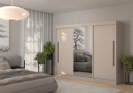 Szafa przesuwna z lustrem MILA 220 cm - kaszmir