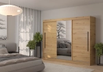 Szafa przesuwna z lustrem MILA 240 cm - dąb artisan