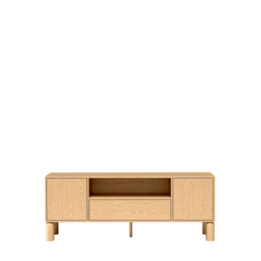 Szafka RTV do salonu BERGEN B6 160 cm – dąb bookmatch
