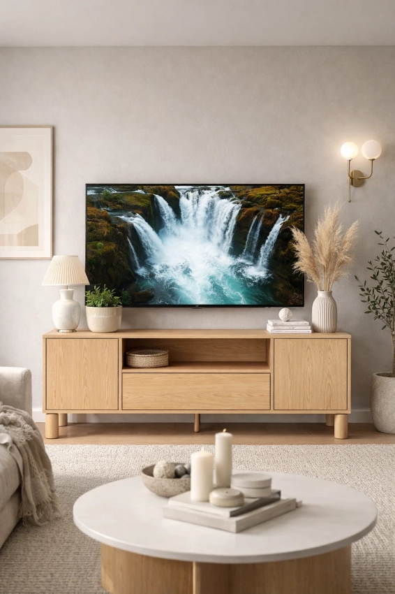 Szafka RTV do salonu BERGEN B6 160 cm – dąb bookmatch