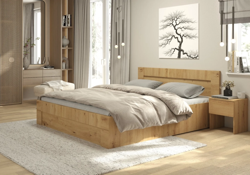 Łóżko NORTO 120x200 w aranżacji - dąb artisan