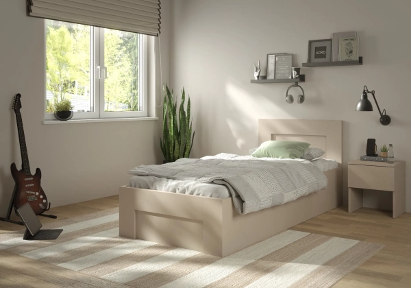 Łóżko Norto 100x200 w aranżacji — kaszmir