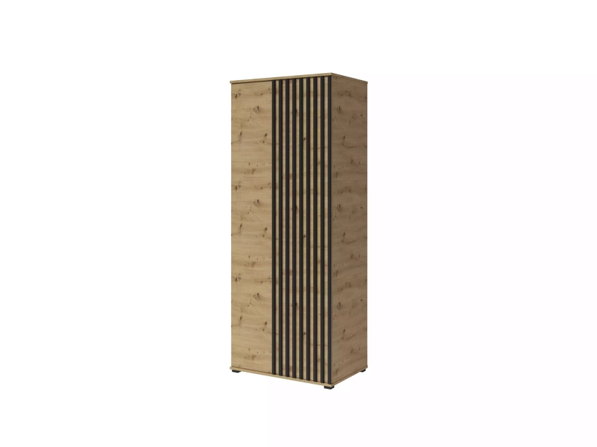Szafa dwudrzwiowa z lamelami LUMI 80 cm - dąb artisan