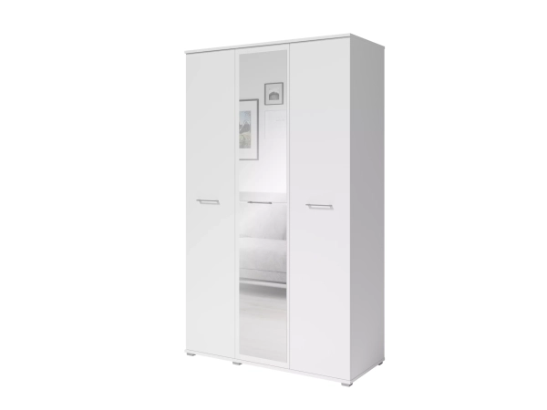 Szafa otwierana z lustrem LUMI 120 cm - biały