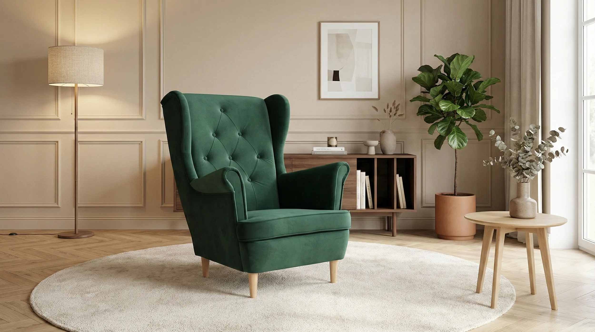 Fotel Uszak w tkaninie Uttario Velvet 2952