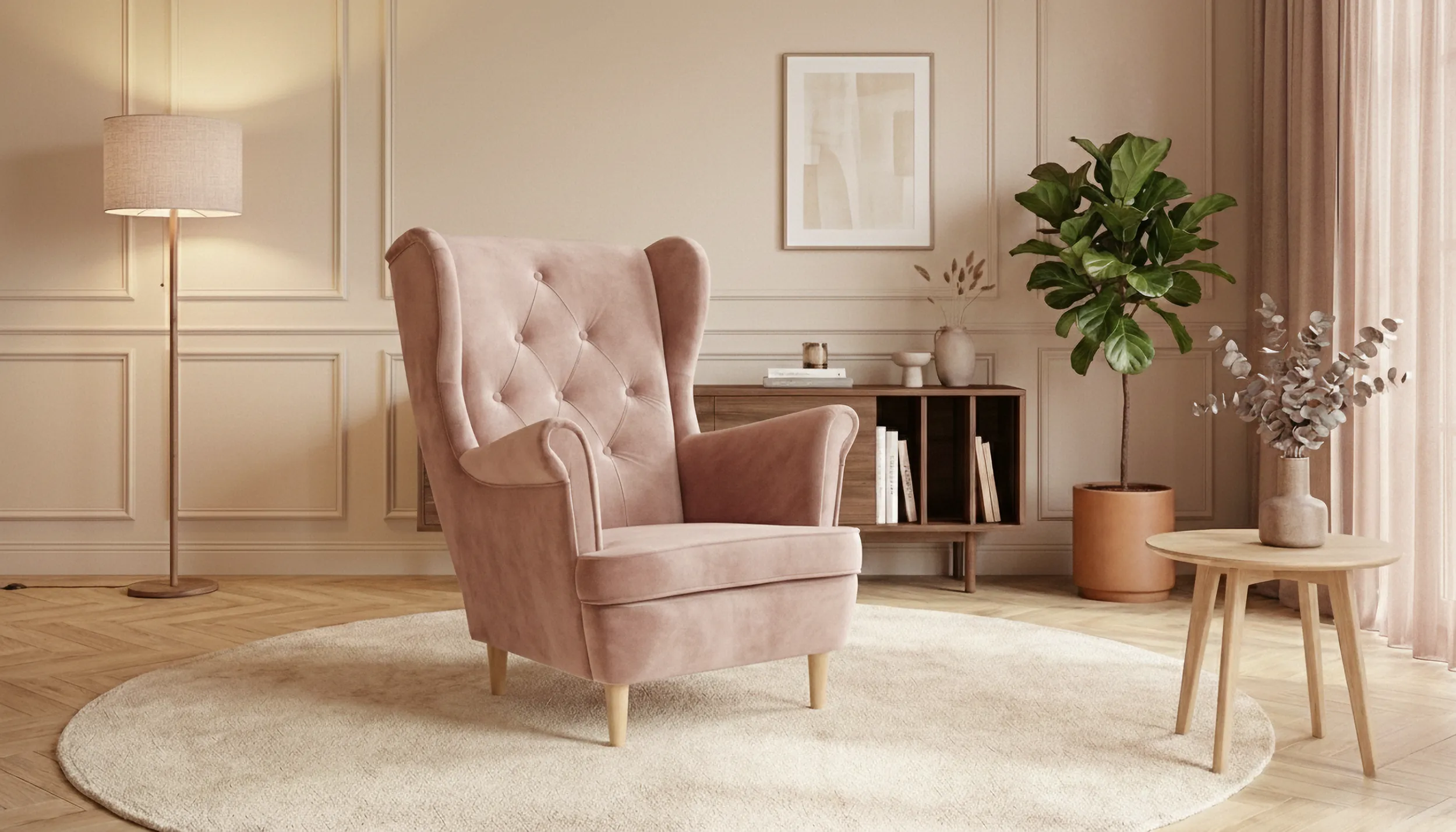 Fotel Uszak w tkaninie Uttario Velvet 2952