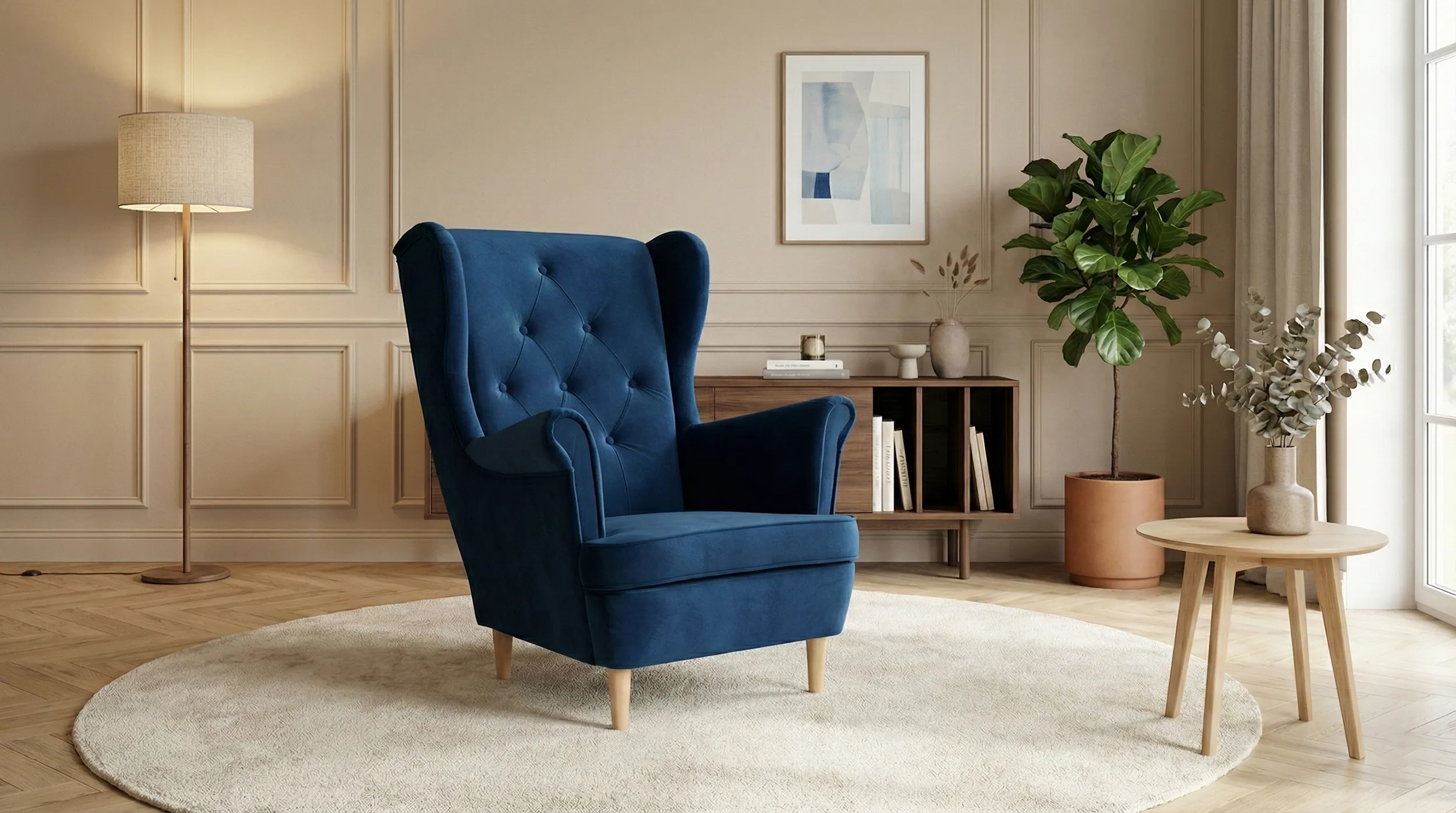 Fotel Uszak w tkaninie Uttario Velvet 2952