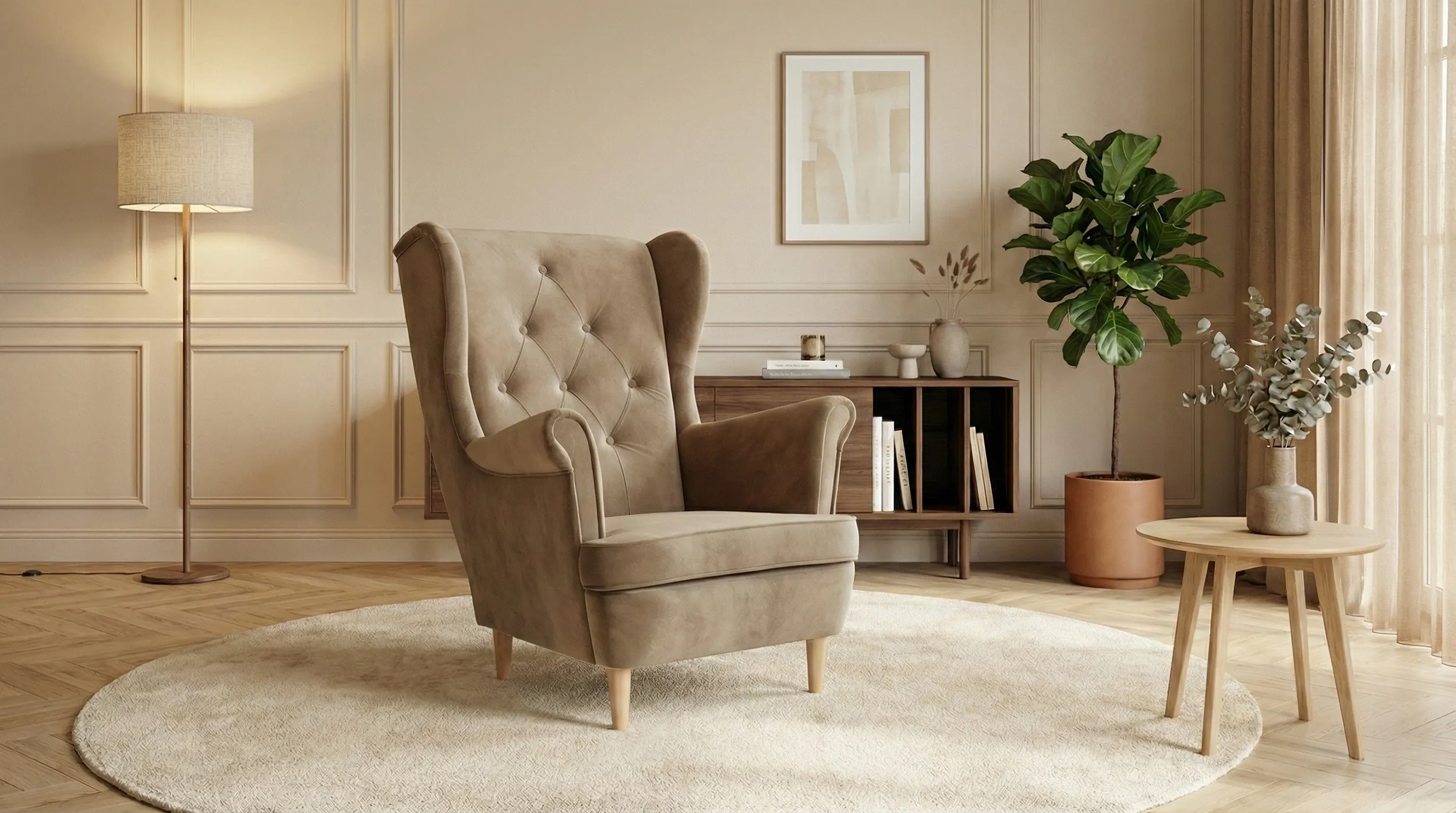 Fotel Uszak w tkaninie Uttario Velvet 2952