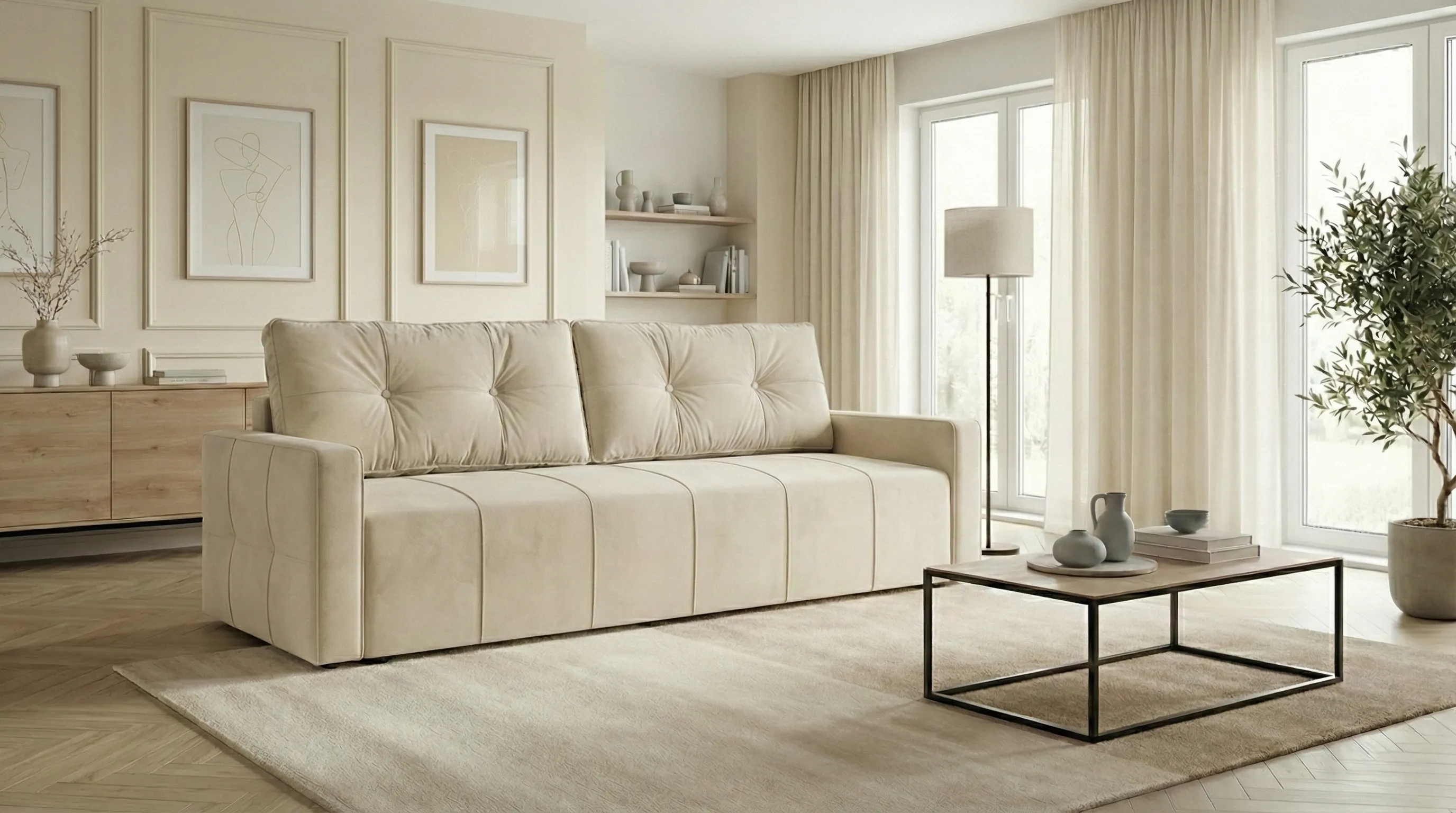 Kanapa Majorka — beżowa