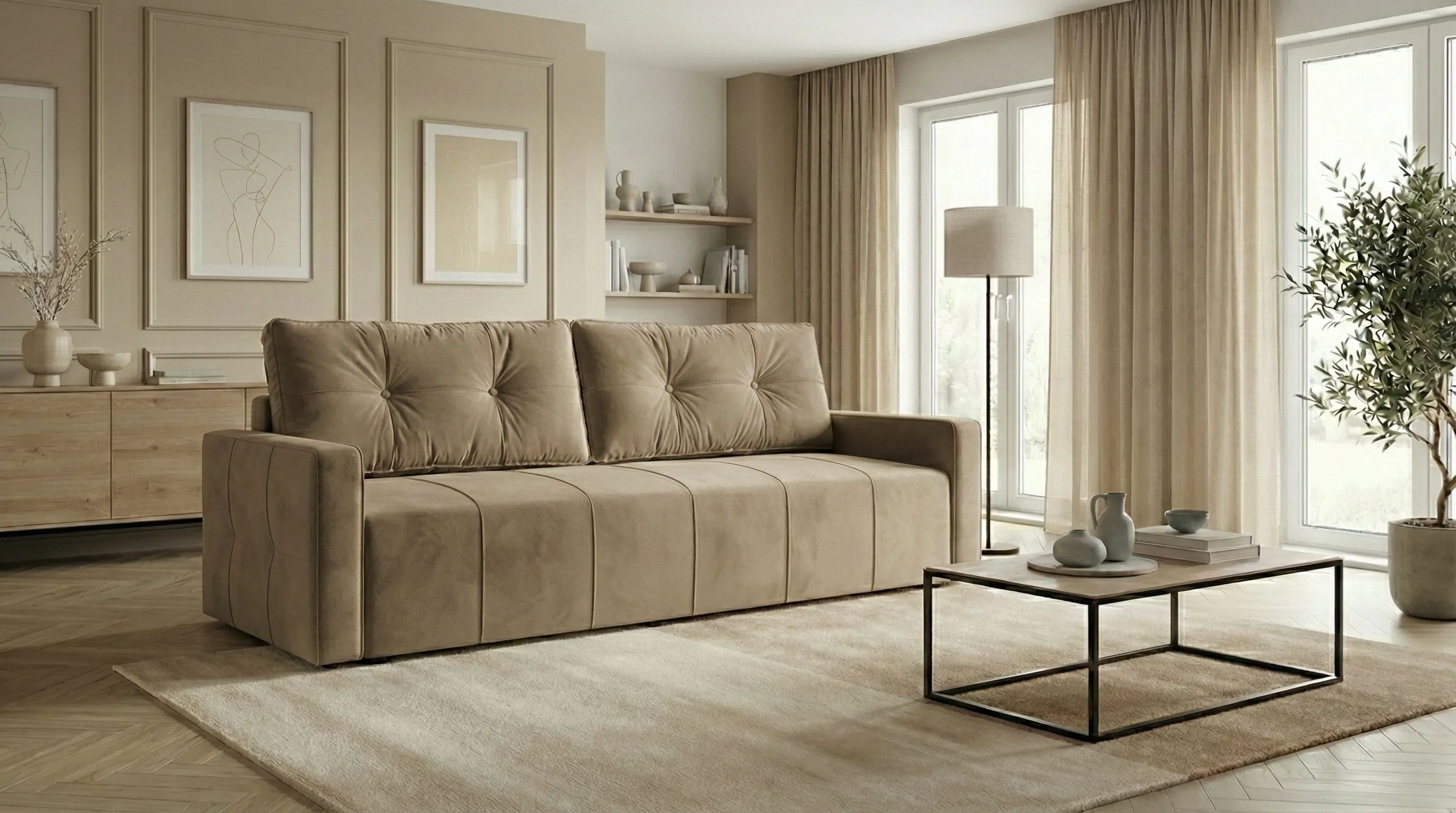 Kanapa Majorka — beżowa