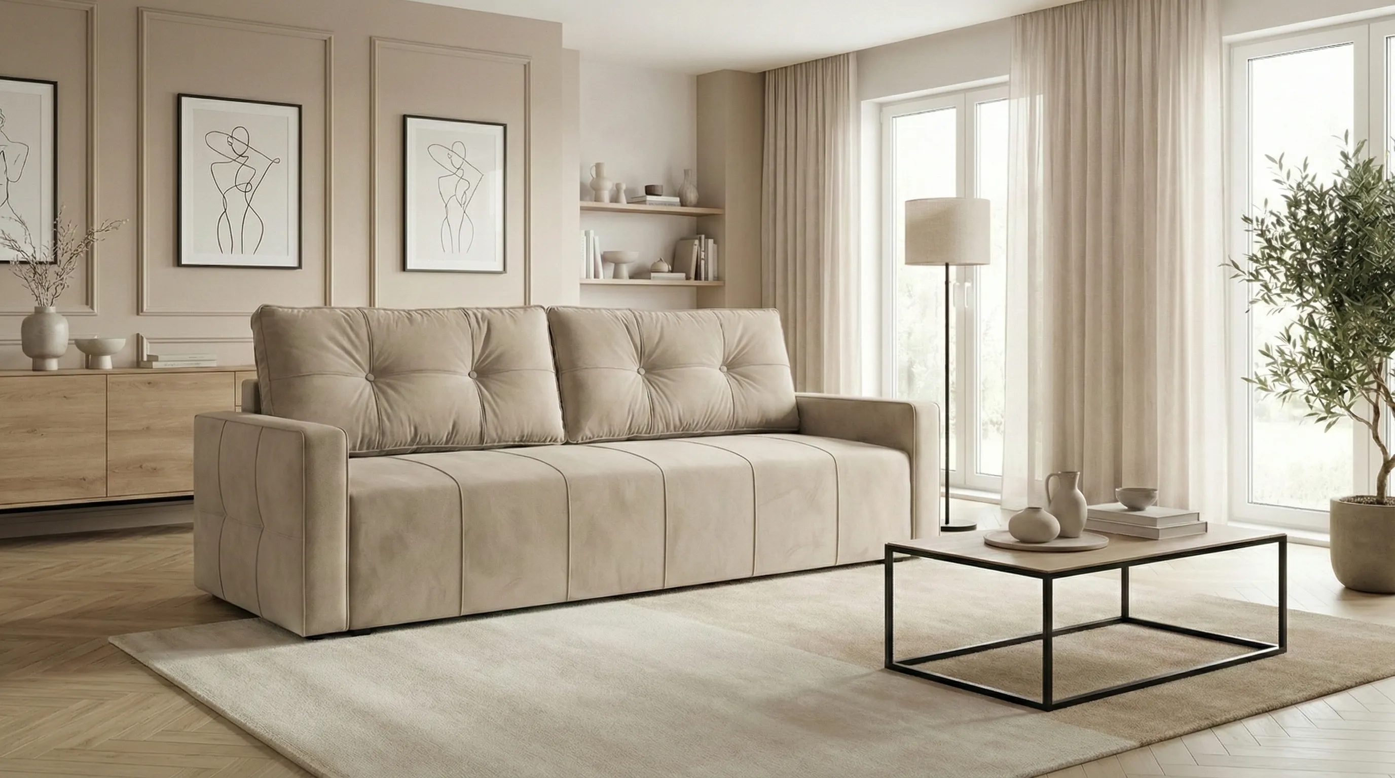 Kanapa Majorka — beżowa