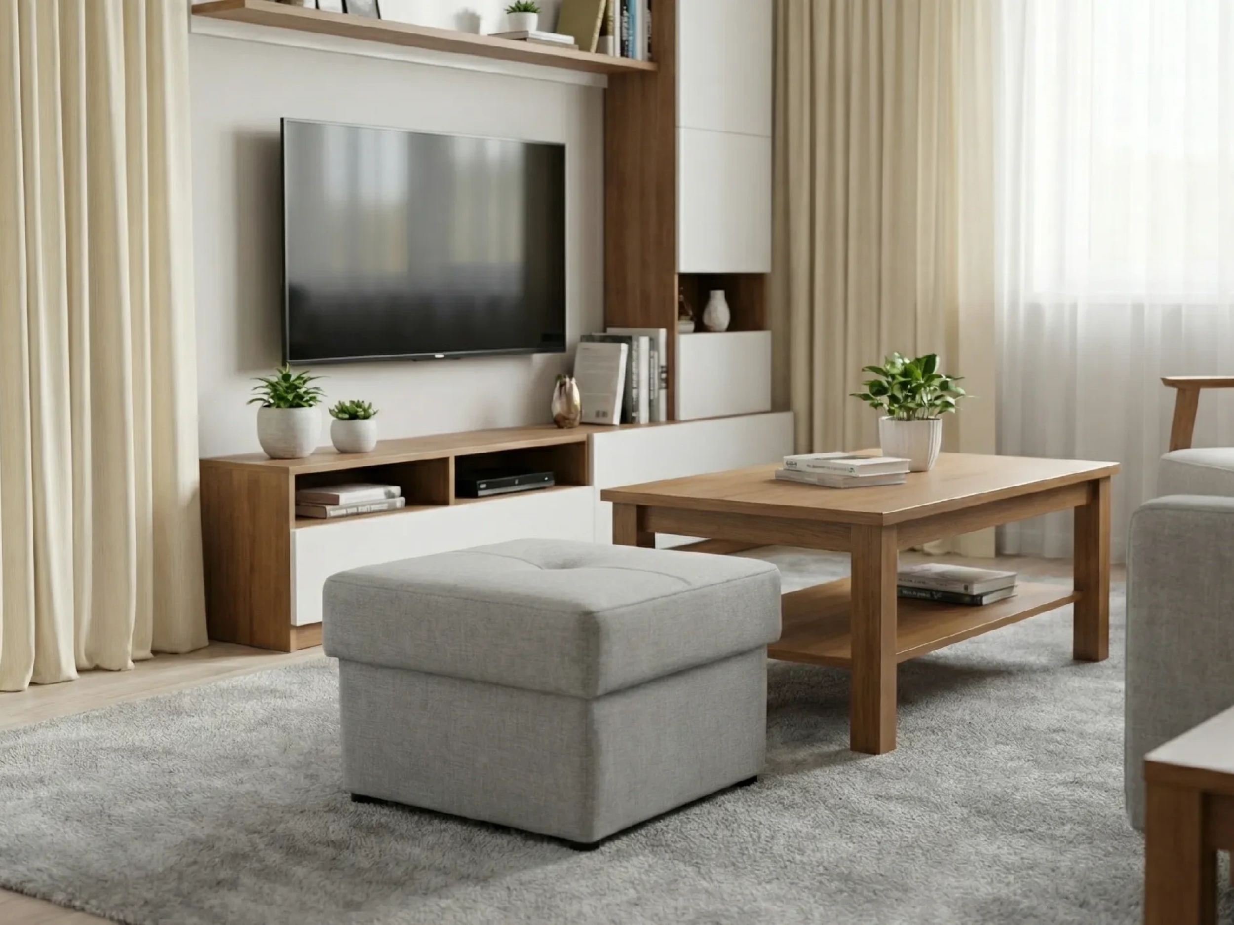 Nowoczesna pufa Deco z pojemnikiem. Stylowe przeszycia, wytrzymała konstrukcja, wybór zarówno wymiarów jak i tkanin czynią z niej idealne uzupełnienie wnętrza.